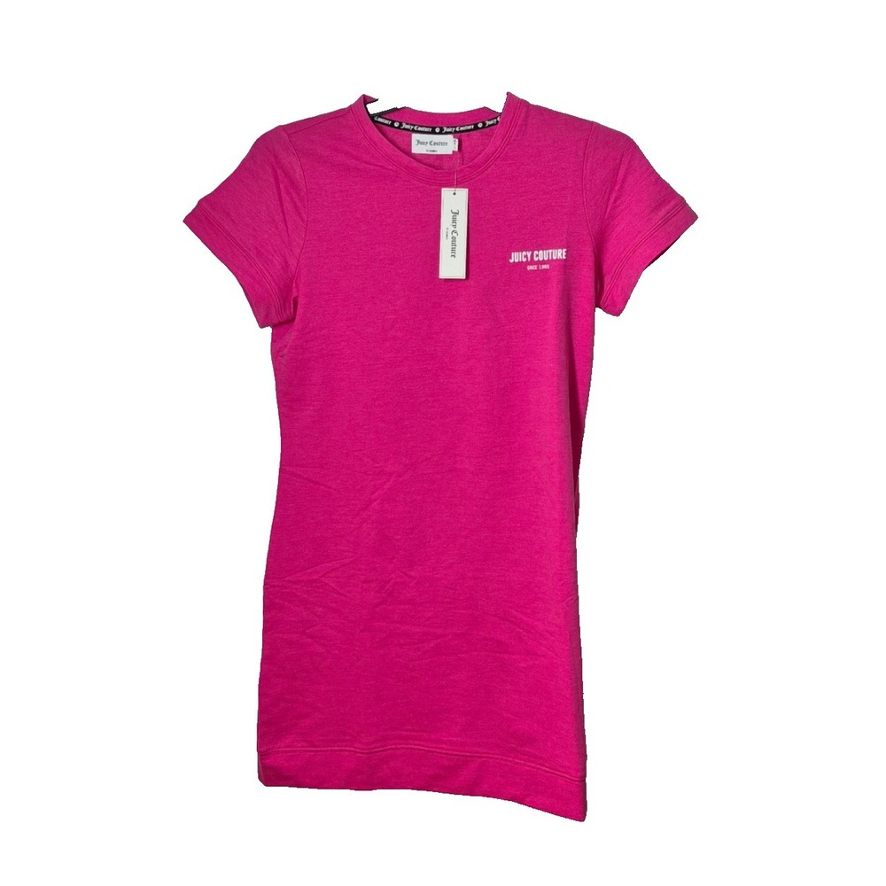 Juicy Couture Baby French Terry T Shirt Dress Womens M Magenta  Lounge NEW